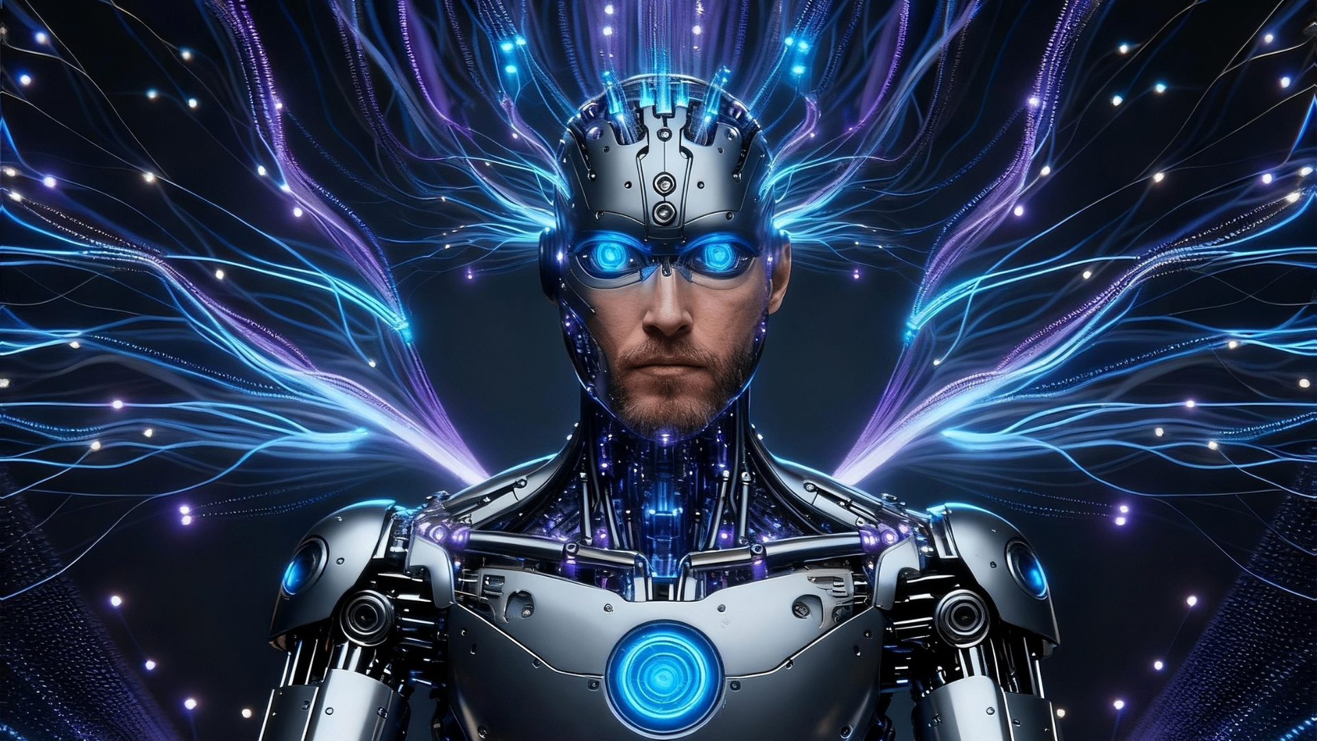 Sensei — Inteligência Neural com presença serena, foco intenso e energia ciano-violeta